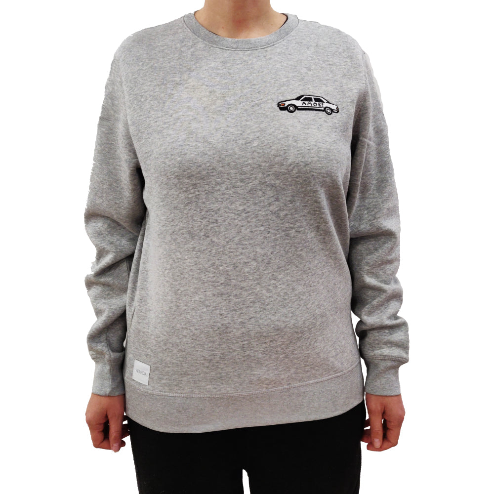 WANDA Pullover "Amore Auto" grau